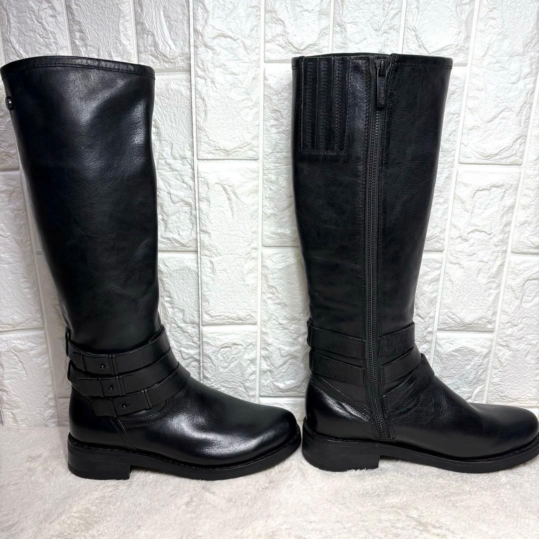 【未使用級】 bussola ロングブーツ エンジニア レザー 24.5