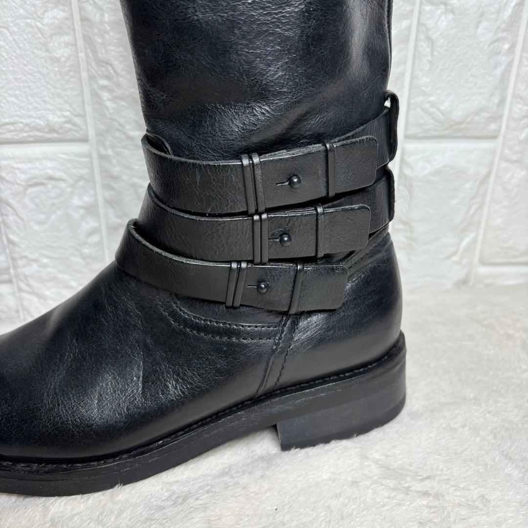 【未使用級】 bussola ロングブーツ エンジニア レザー 24.5