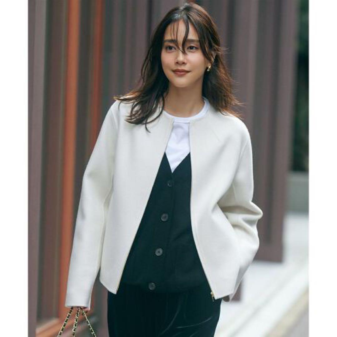 kokoさま 未使用級✨23区　2023　ウールリバー ショート ブルゾン　38