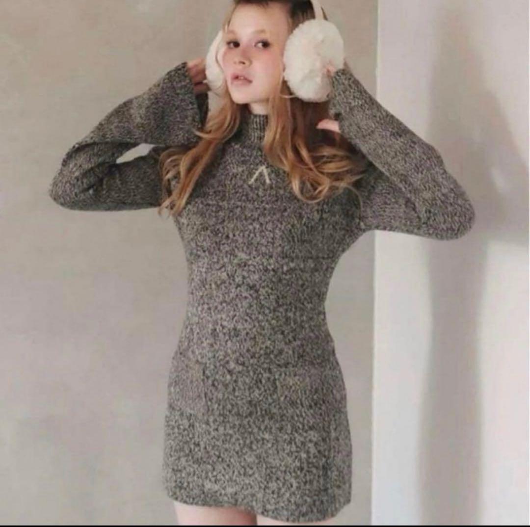 ANDMARY ava knit mini dress ブラック　アンドマリー