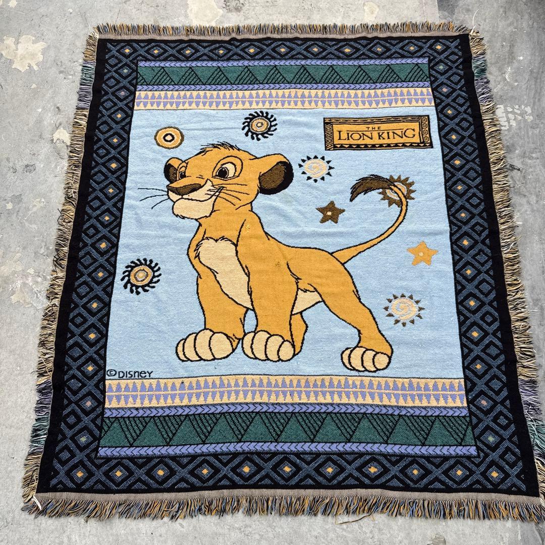 ディズニー　ライオンキング　ブランケット　マルチカバー　ラグ　150x131