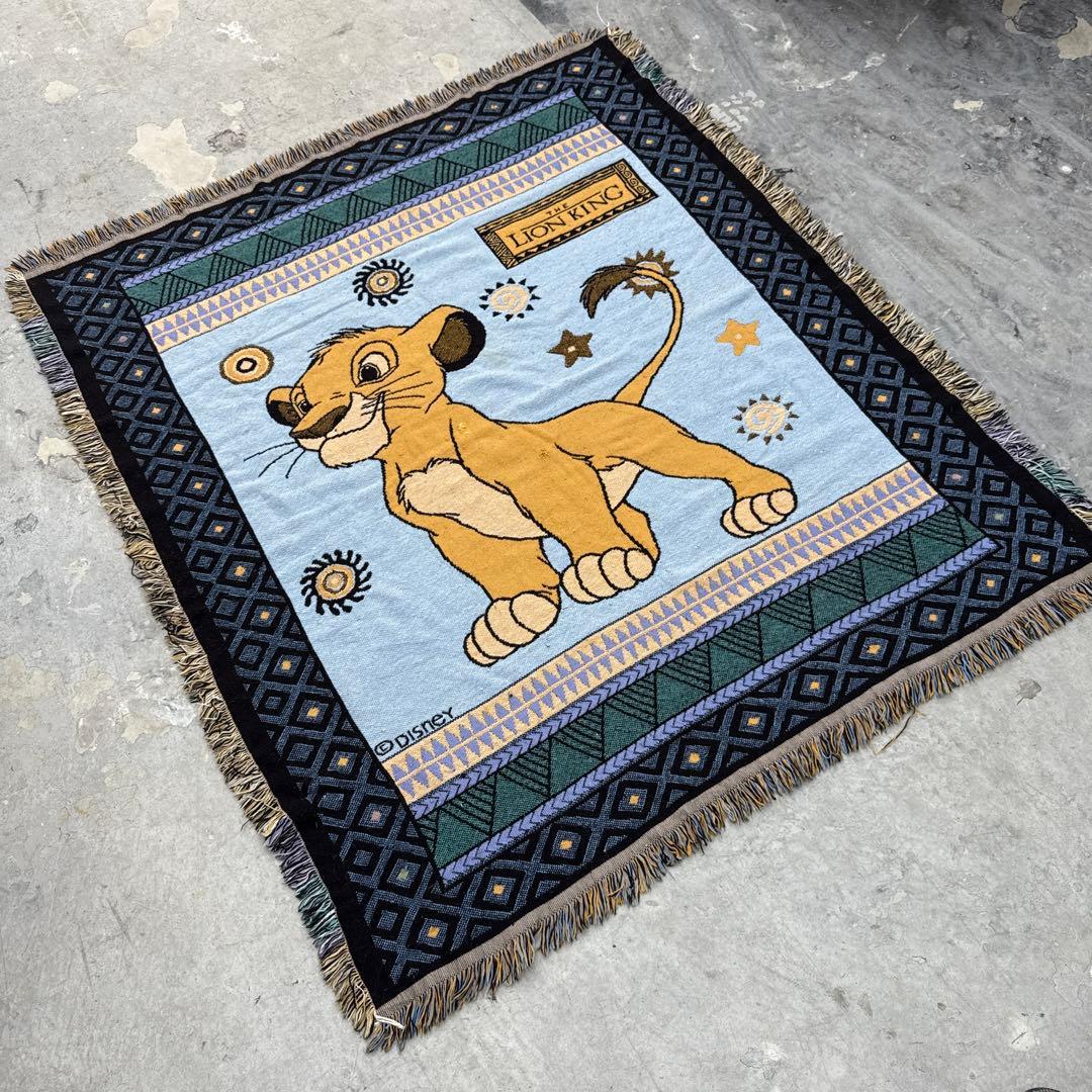 ディズニー　ライオンキング　ブランケット　マルチカバー　ラグ　150x131