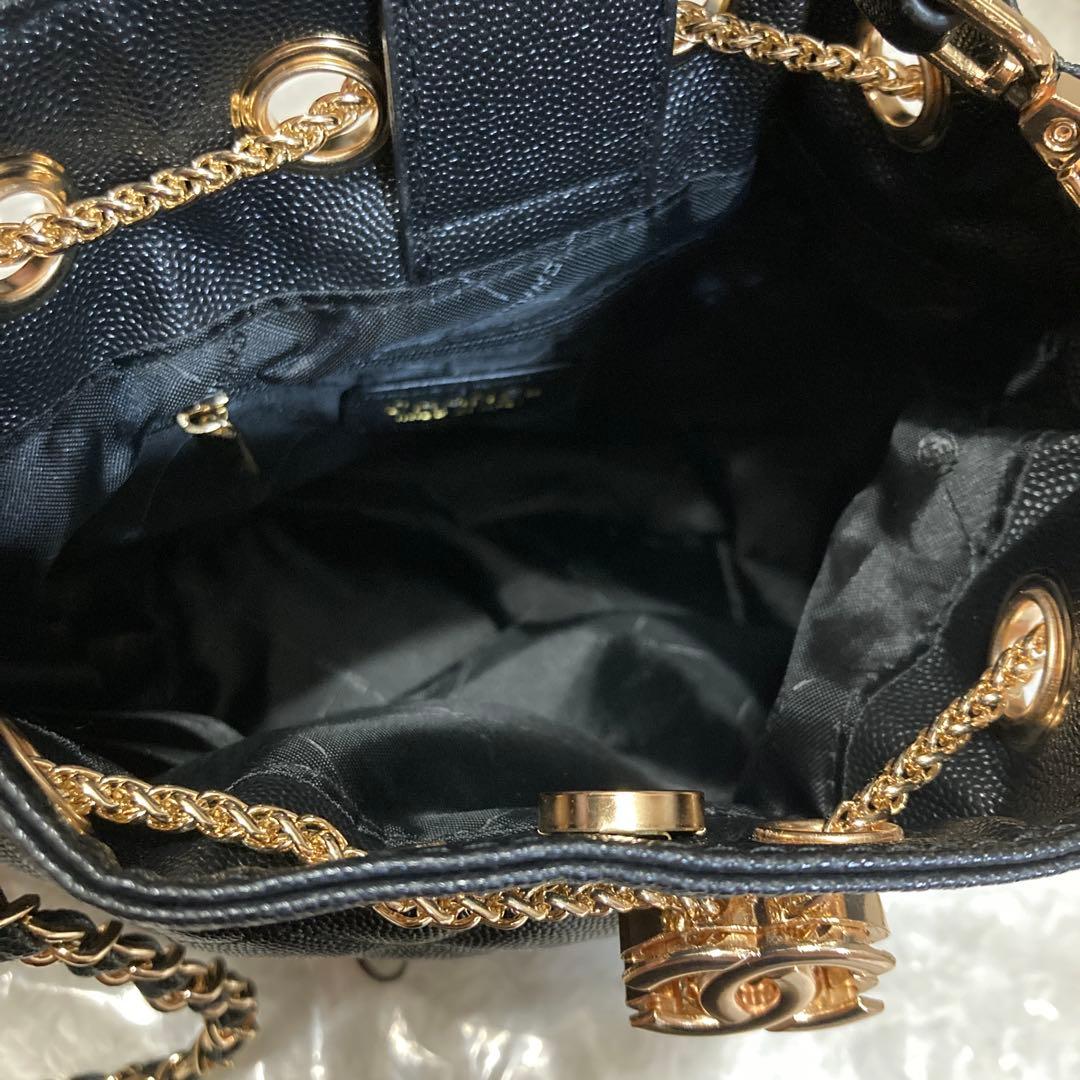 CHANEL 巾着ショルダーバッグ　ブラック　2way