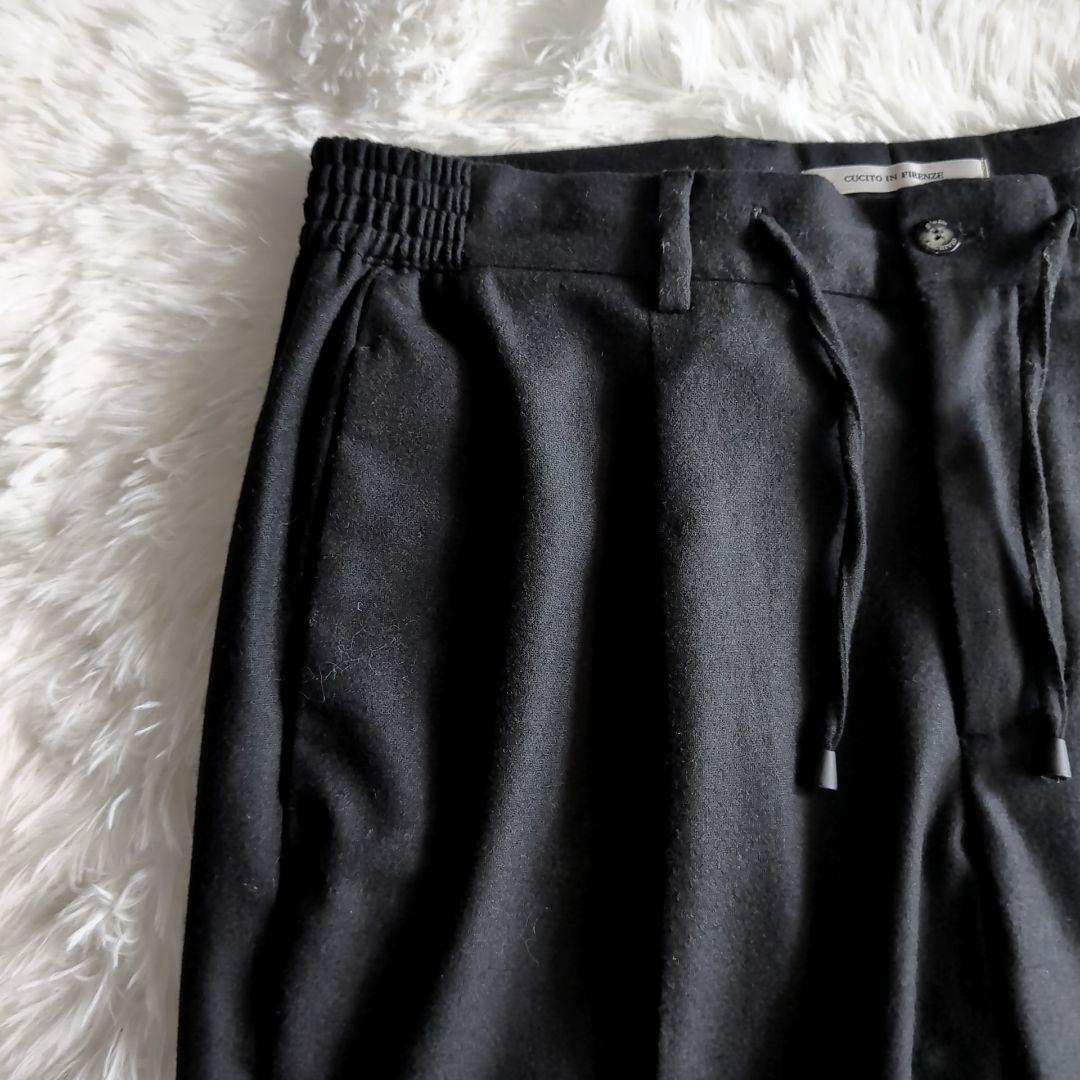 美品 ジャブスアルキヴィオ マサッチョ ウォッシャブル ウール パンツ ブラック