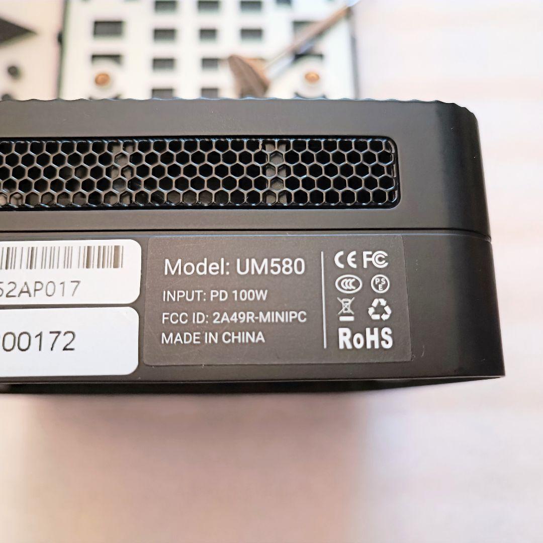 【ジャンク扱い】MINISFORUM UM580 RAM32GB