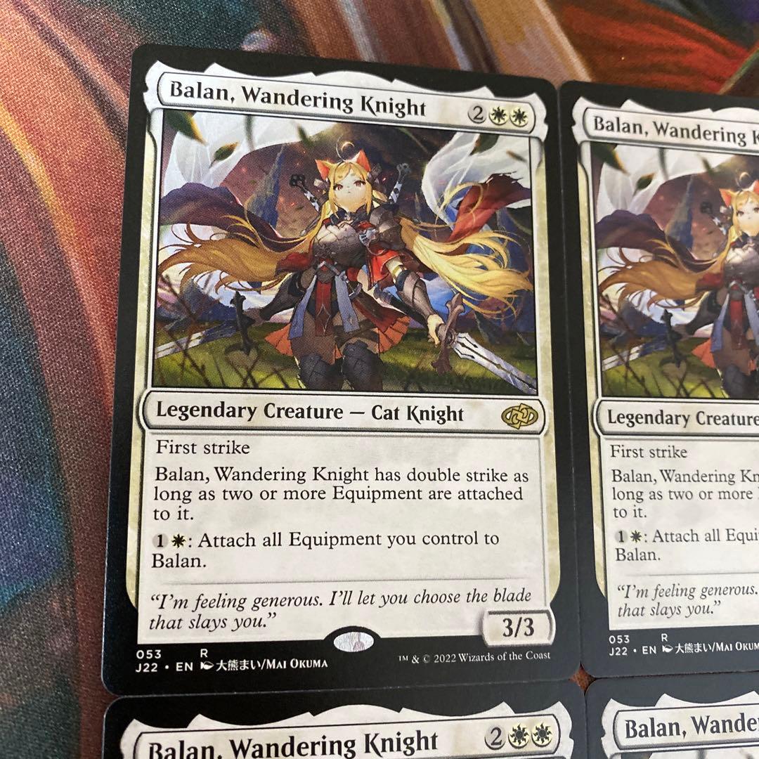 MTG 放浪の騎士、バーラン 4枚 アニメ絵 ジャンプスタート 英語