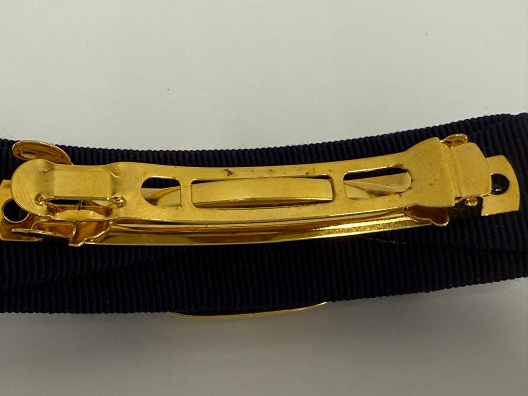 Salvatore Ferragamo ネイビー ヘアクリップ　バレッタ　ヴァラ