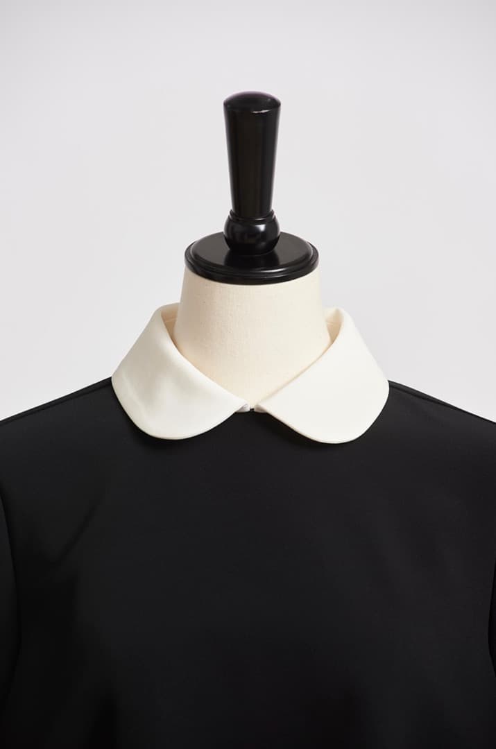 新品【yori ヨリ】ラウンドカラードレスブラウス　　ブラック　34