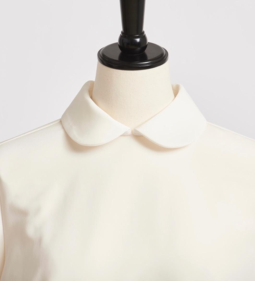 新品【yori ヨリ】ラウンドカラードレスブラウス　　ブラック　34