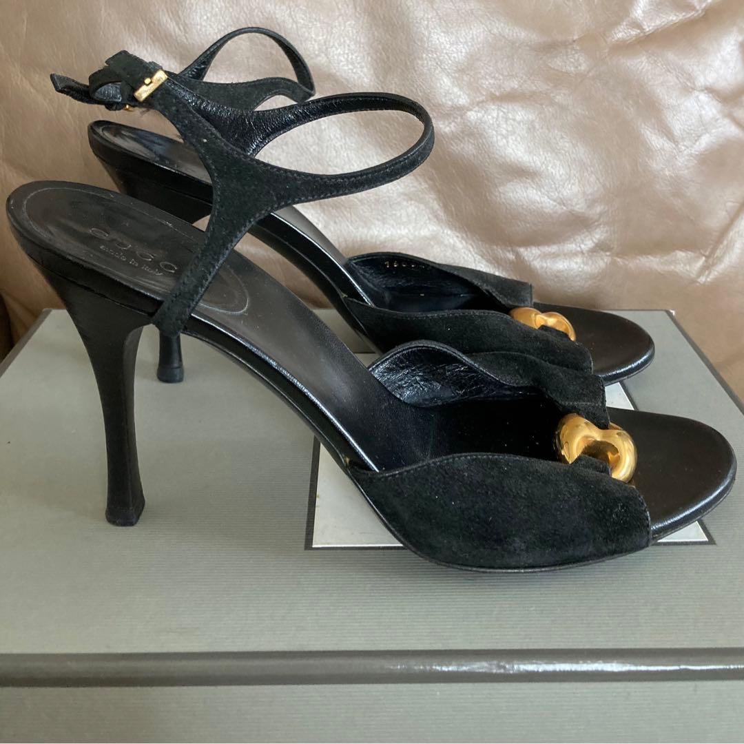 すーさん GUCCI サンダル グッチ パンプス ヒール 黒 ブラック