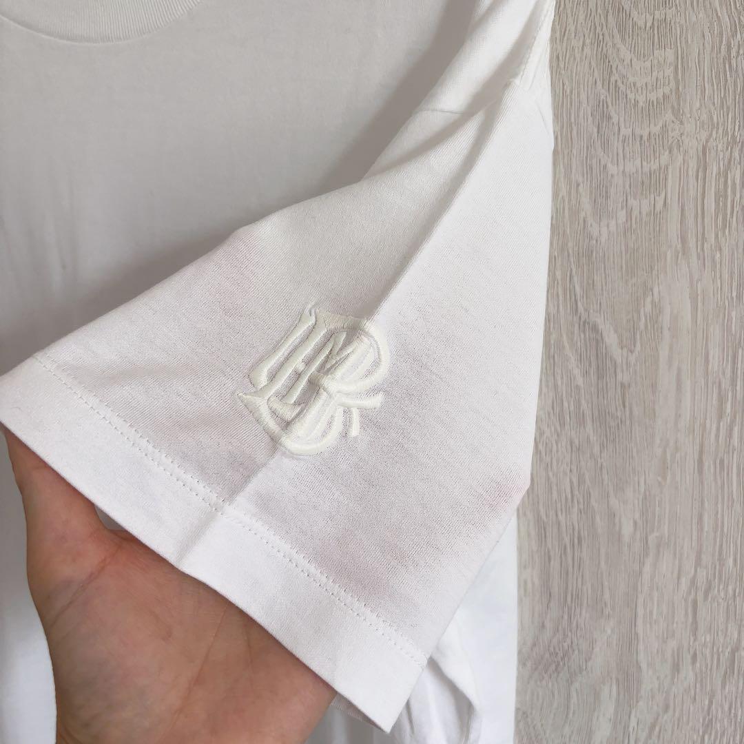 【未使用】ブラミンク　コットンクルーネックエンブレムTシャツ　白