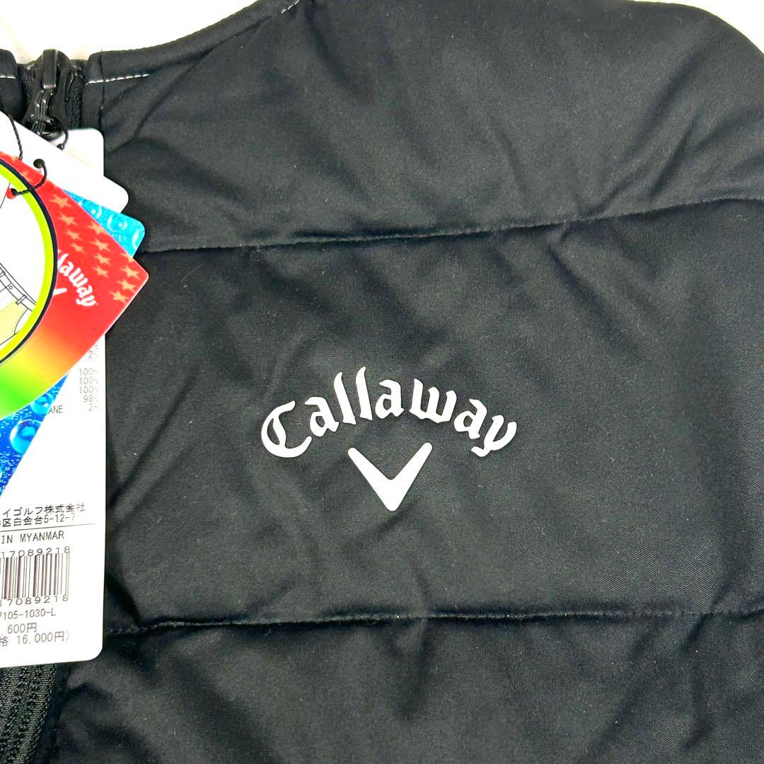 新品 キャロウェイ 中綿 フリース ブルゾン スターストレッチ 白黒 L ゴルフ