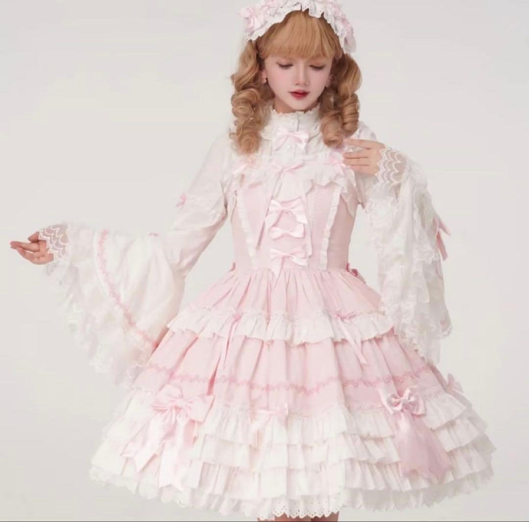 rococos closet ロリータ ジャンパースカート ヘッドドレス ピンク