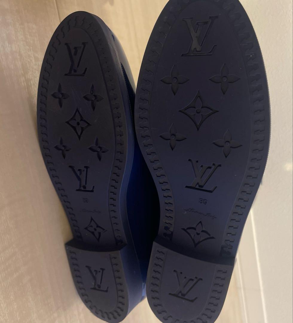 美品ルイ・ヴィトン　レインブーツ　長靴　ネイビーブルー39サイズ