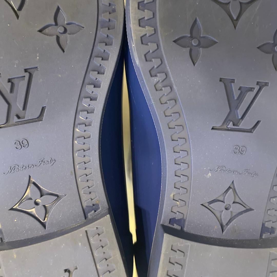 美品ルイ・ヴィトン　レインブーツ　長靴　ネイビーブルー39サイズ