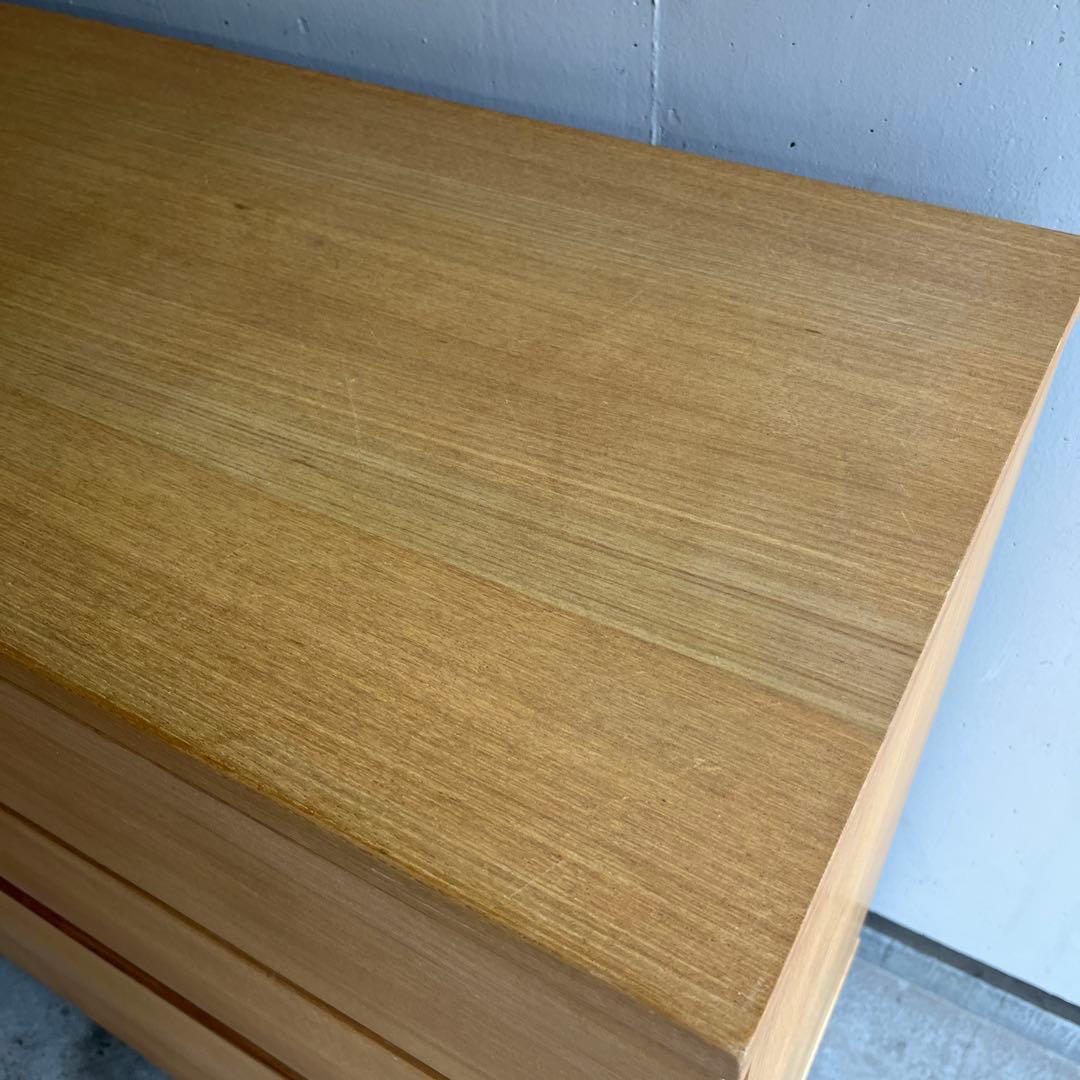 美品・廃盤希少★無印 木製チェスト４段・幅１２０ｃｍ・タモ材・ナチュラル