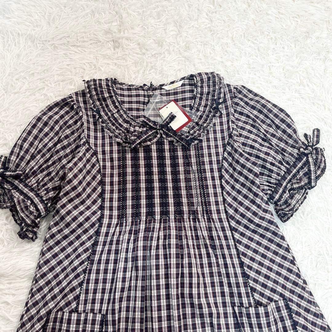 新品タグ付き✨ 2022 ピンクハウス　チェック　フリル　ローン　ワンピース