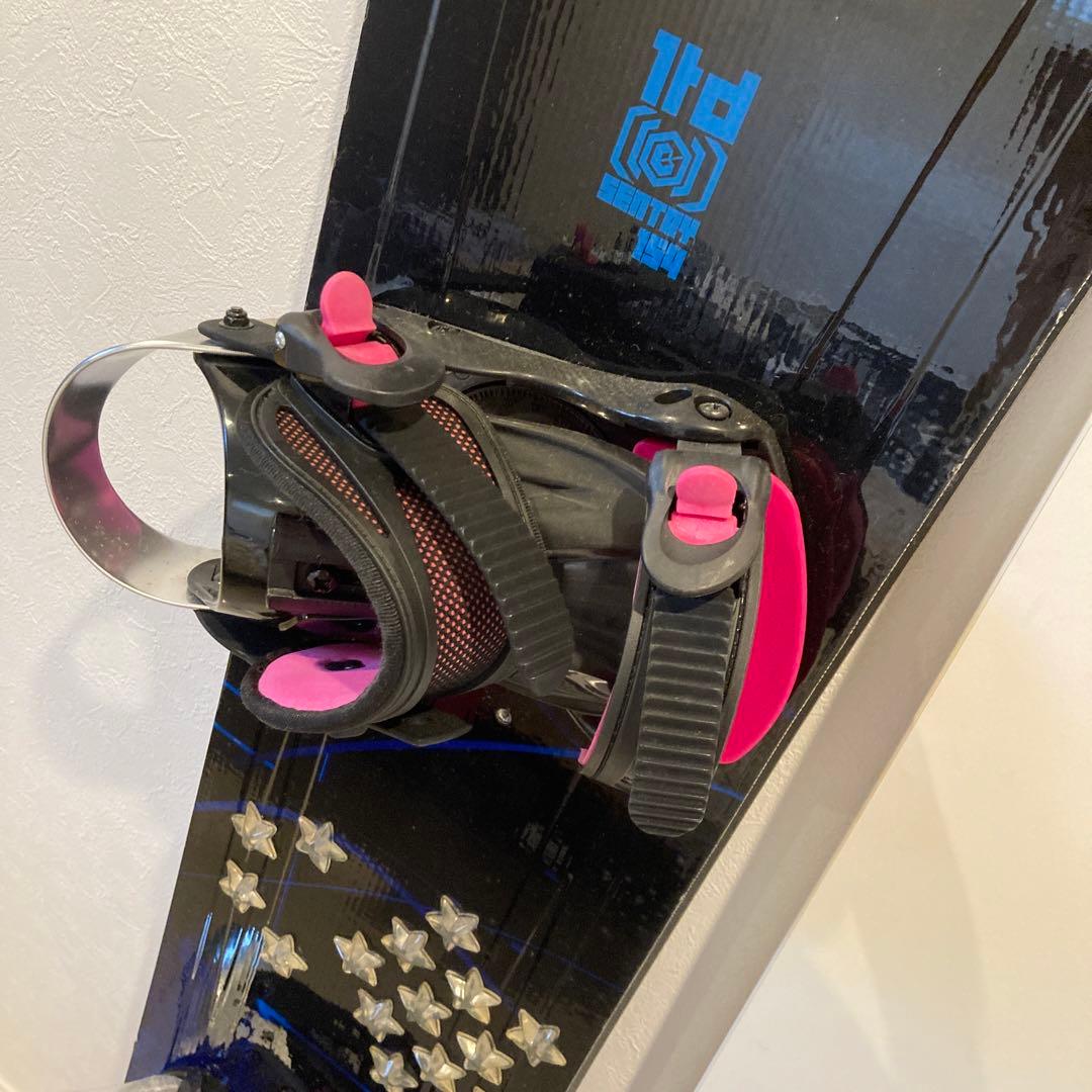 スノーボード 星柄デザイン バインディング付き 長さ154cm カバー付き