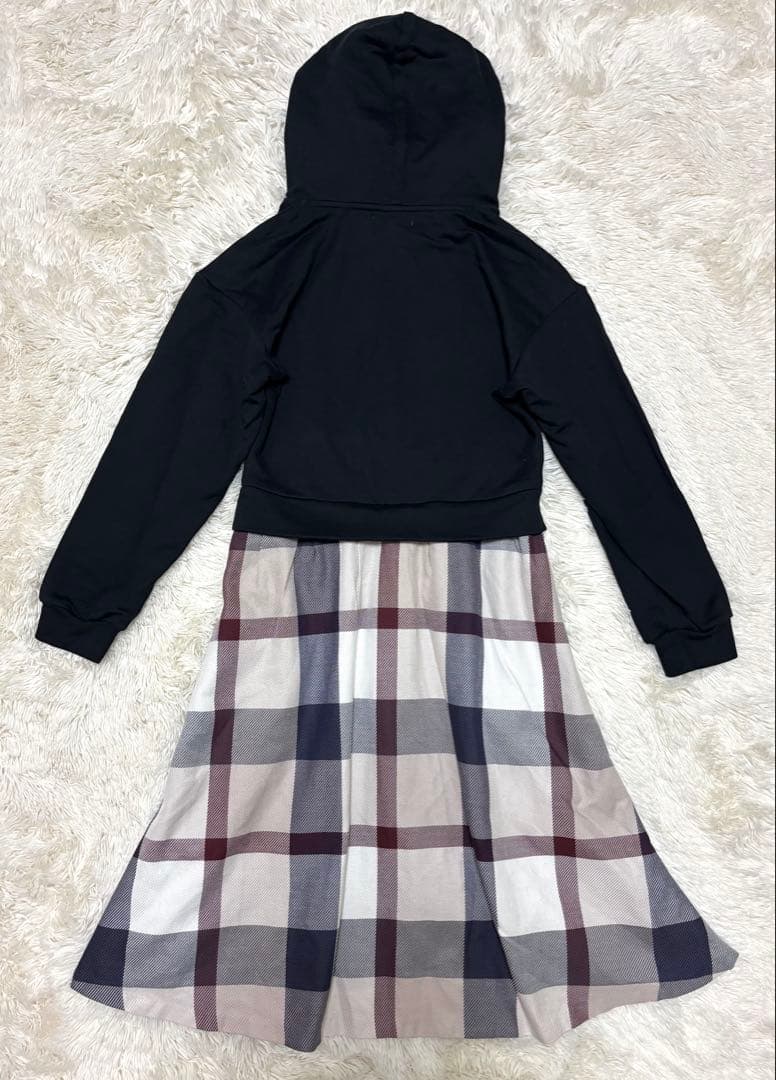 【美品】ブルーレーベルクレストブリッジ パーカー　ドッキングワンピース チェック