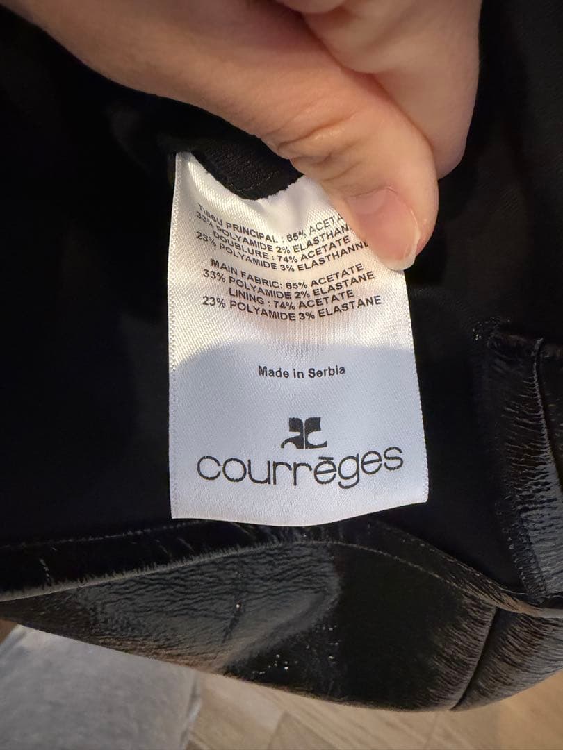 courrèges ブラックノースリーブミニワンピース