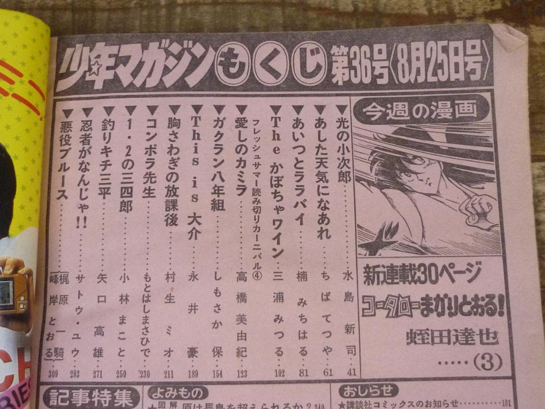 週刊少年マガジン 1982年 No.36 8/25 コータローまかりとおる新連載