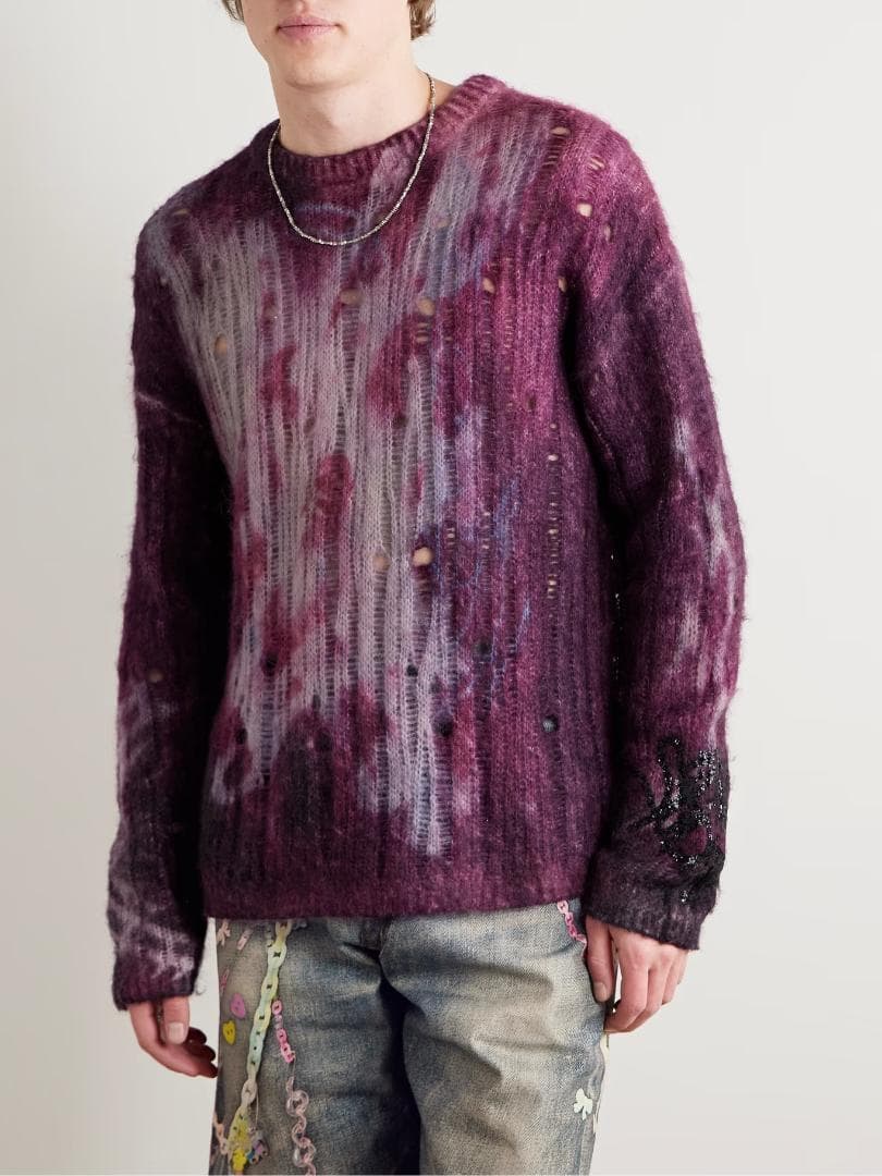 新品 Acne Studios ダメージ加工 ニットセーター