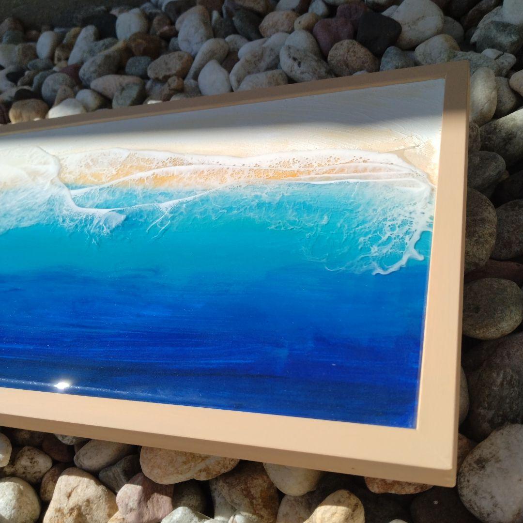 タ*オ様 ロングタイプ　オーシャンアート　インテリアパネル　波レジンアート
