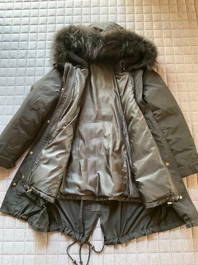 23区　一度着用　ファー付きダウンジャケット モッズコート　40