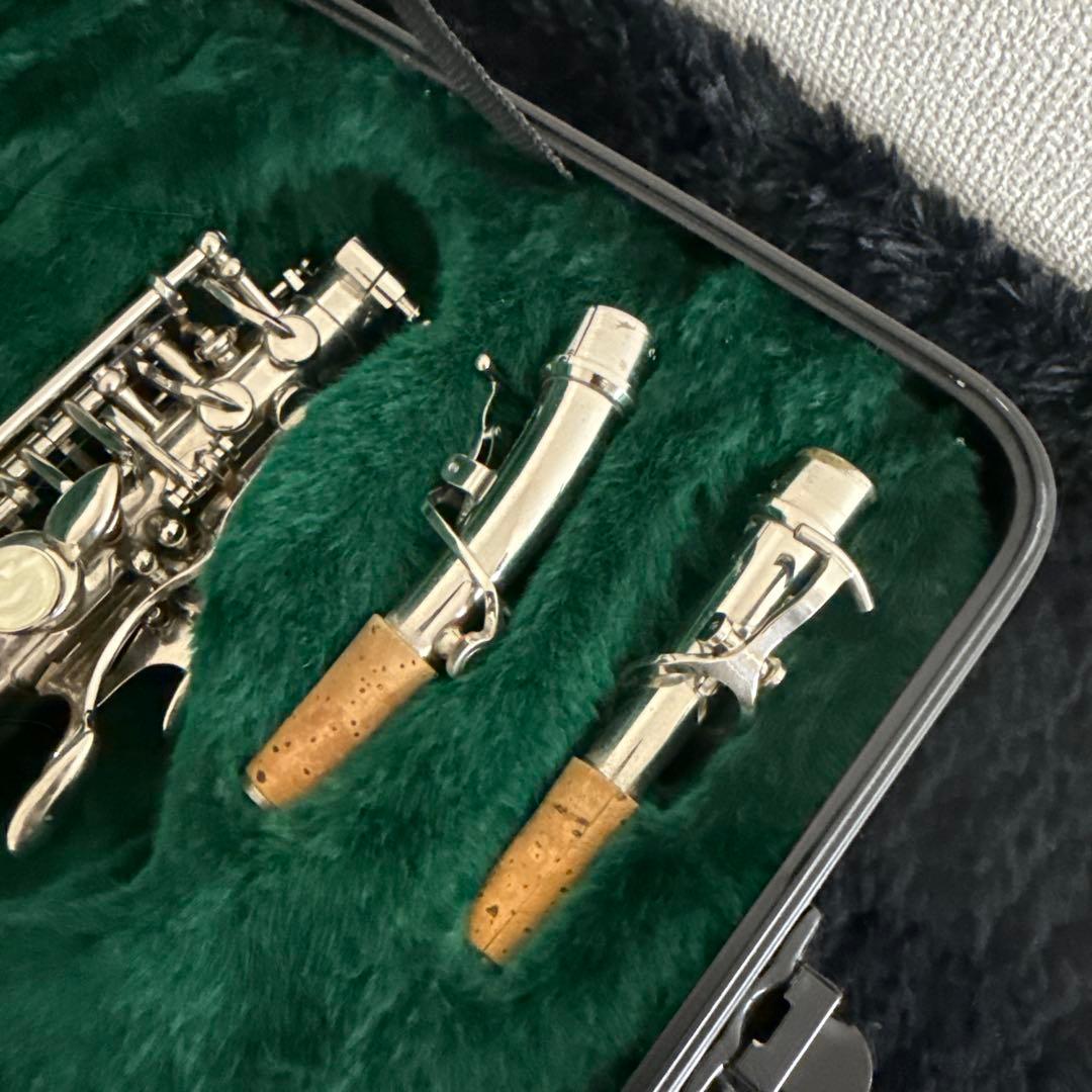 レアカラー Kaerntner ソプラノサックス 管楽器 シルバー ケース付属