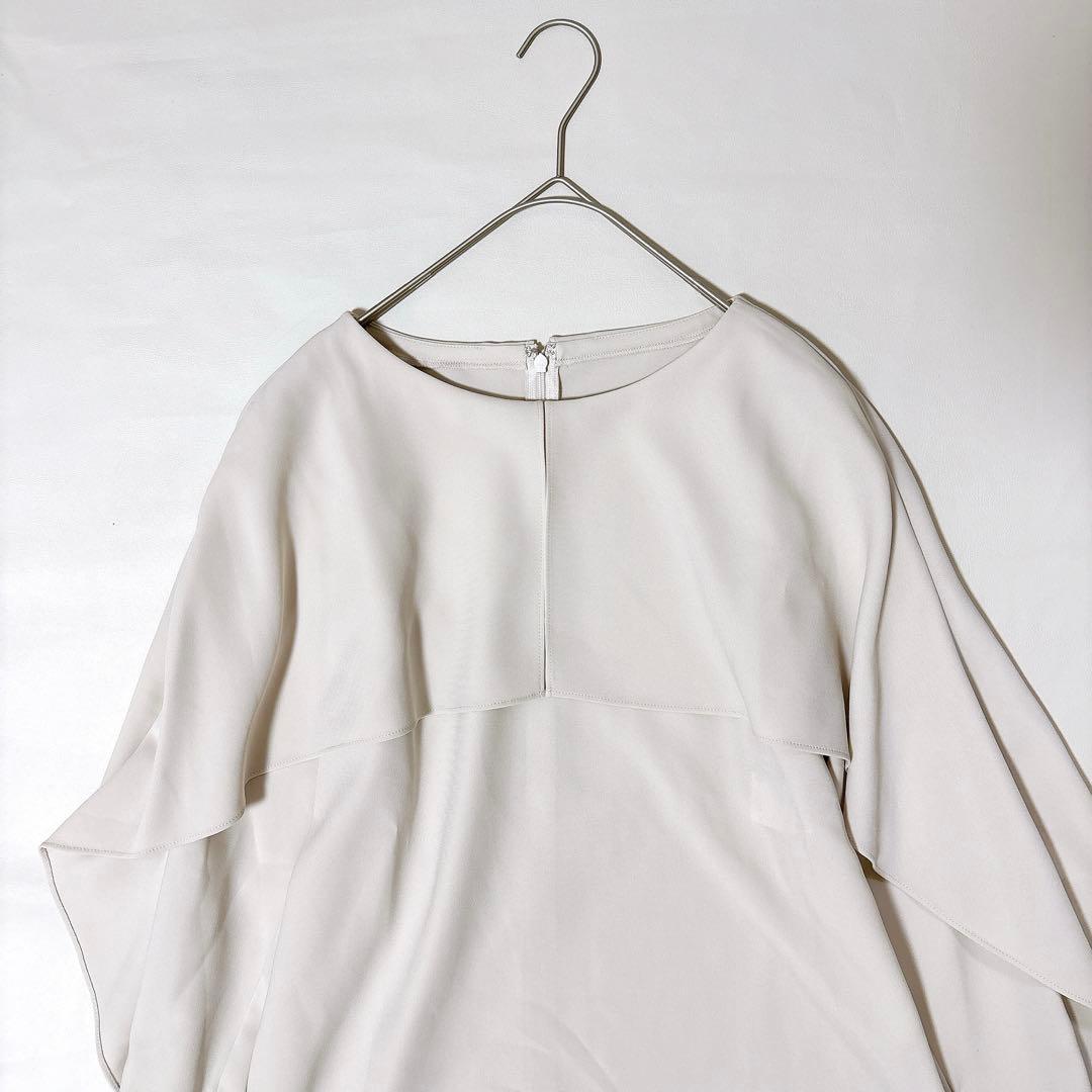 メグルー様　美品◎ANAYI アナイ ストレッチクロスケープ 長袖ブラウス 38