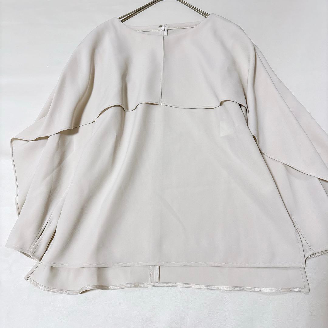 メグルー様　美品◎ANAYI アナイ ストレッチクロスケープ 長袖ブラウス 38