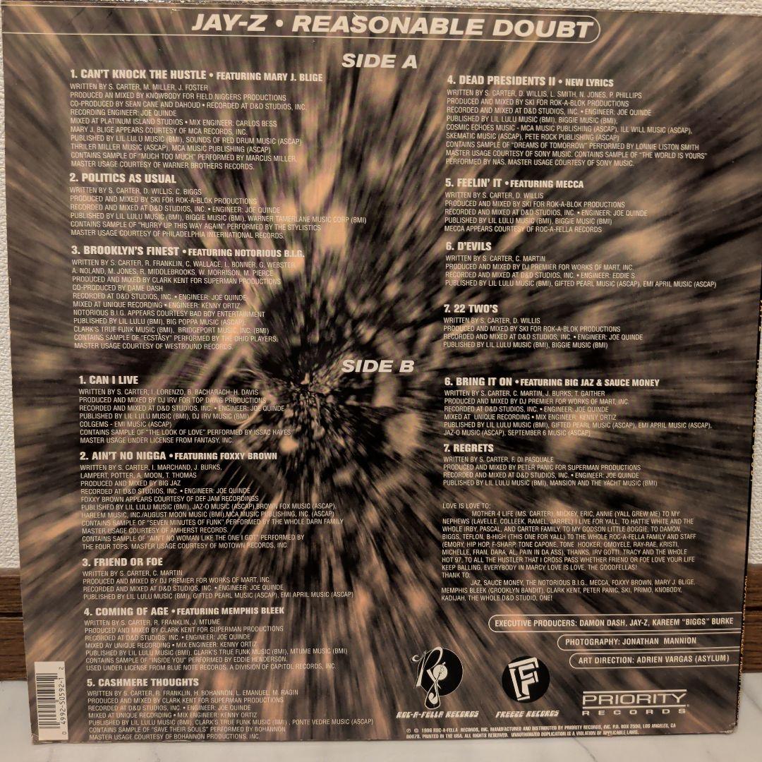 JAY-Z REASONABLE DOUBT ORIGINAL 2LP レコード