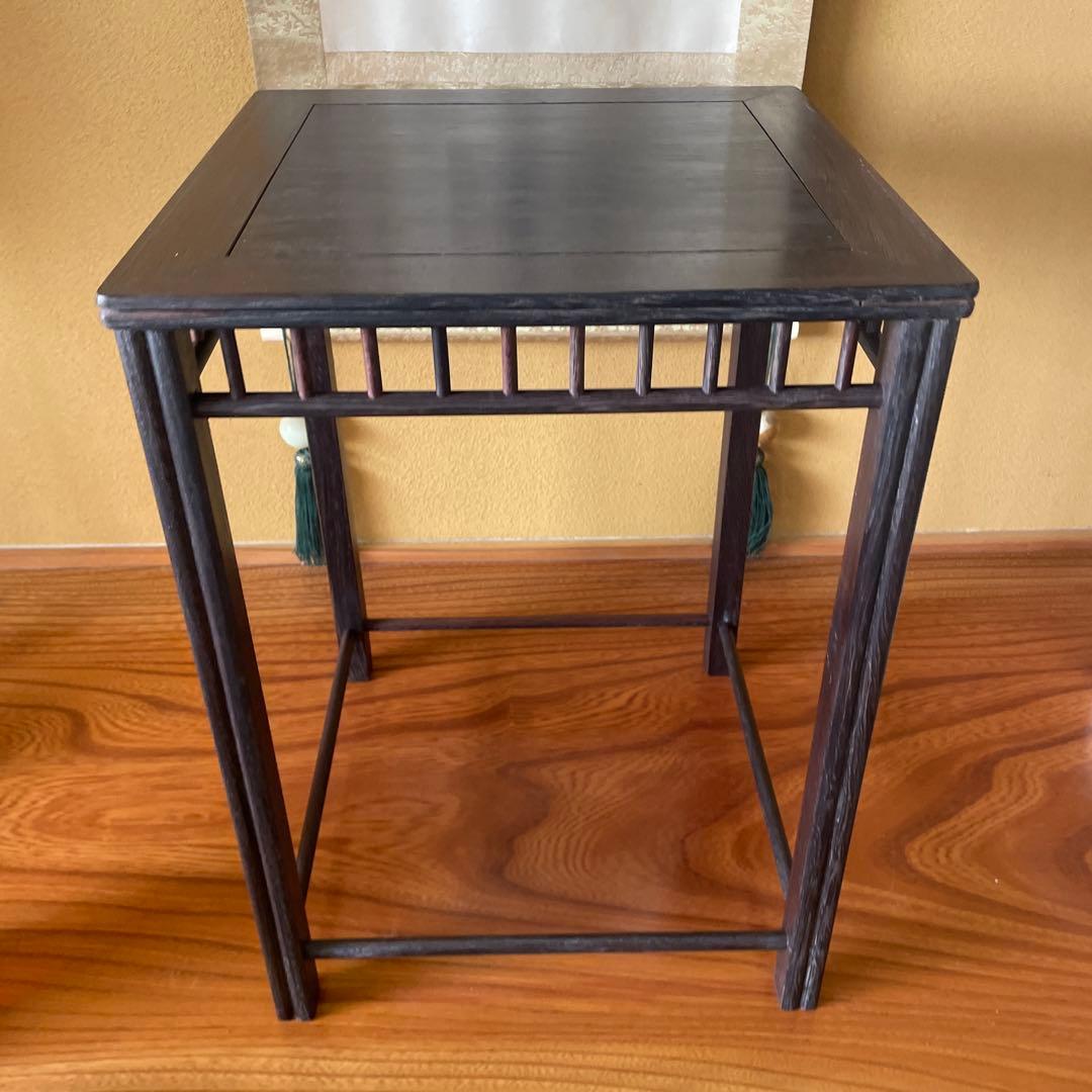 【唐木】懸崖1.2尺 盆栽台 黒檀 ビンテージ品 昭和レトロ 高卓(こうしょく)