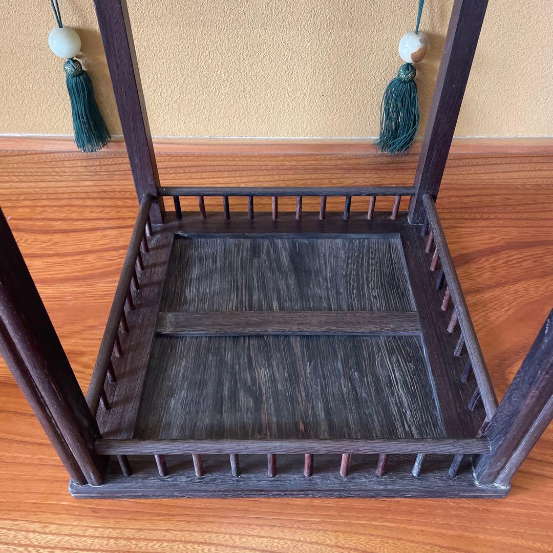 【唐木】懸崖1.2尺 盆栽台 黒檀 ビンテージ品 昭和レトロ 高卓(こうしょく)