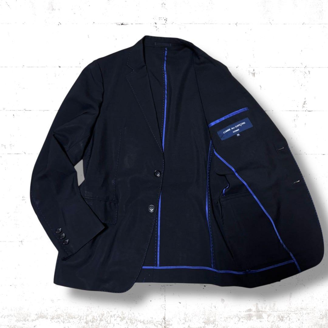 名作　コムデギャルソンオム　青色ステッチ　ウール　モヘア　テーラードジャケット