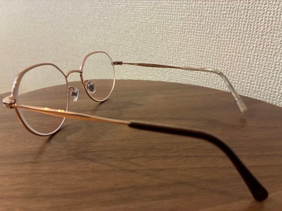 未使用　Zoff 中顔面短縮みえメガネ メタルフレームメガネ　度あり　ブラウン