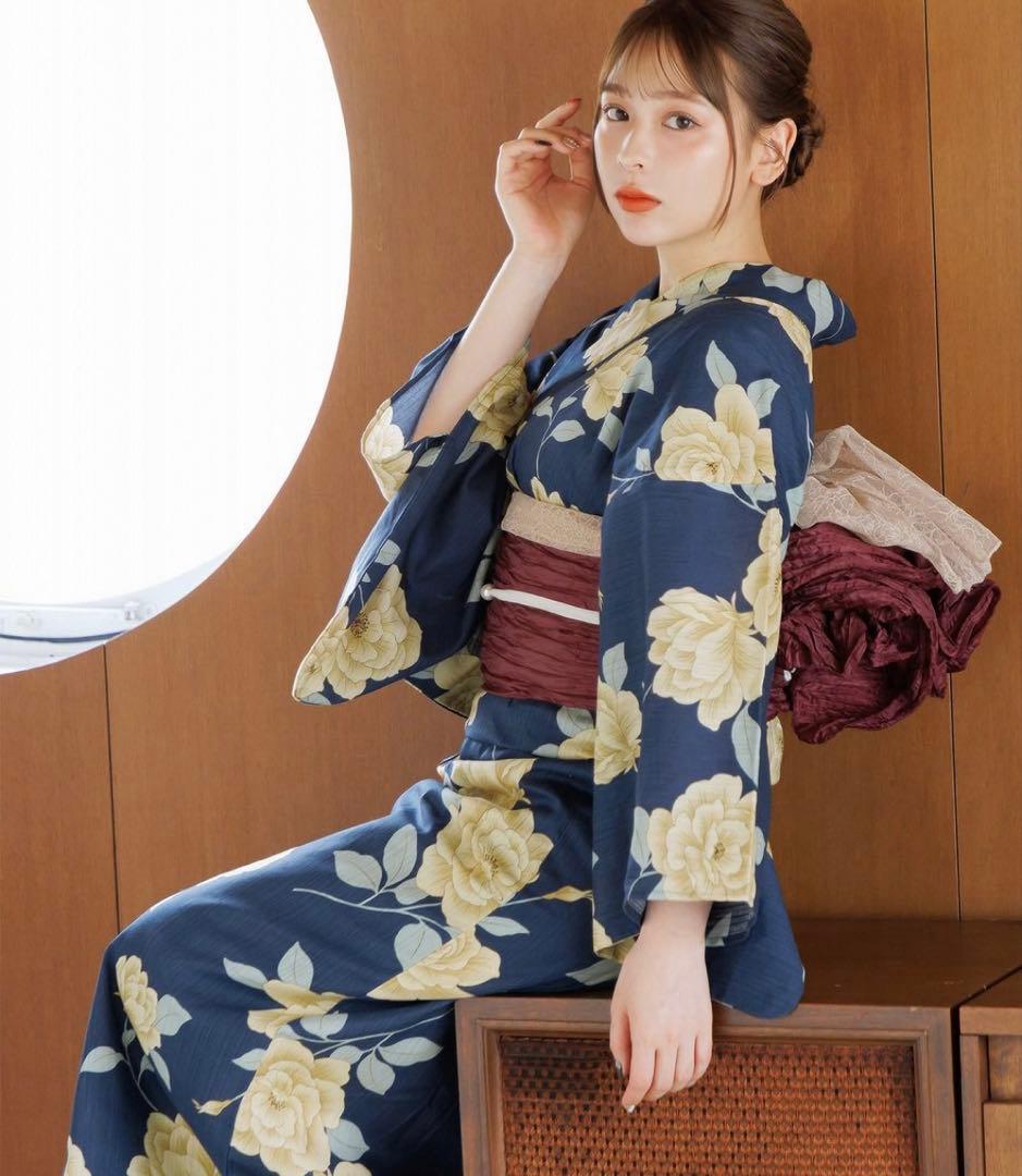 洋花の薔薇重ね　浴衣　Dita ディータ　5点セット　新品未使用