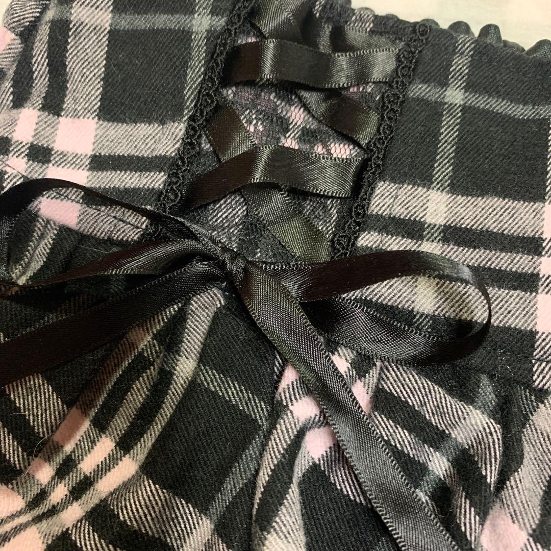 TRALALA 希少 ピンク フリル チェック柄 スカート