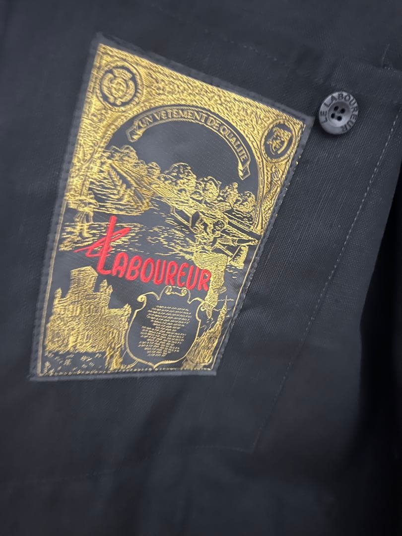 LE LABOUREURコットンリネンカバーオール　新品、未使用　ブラック3