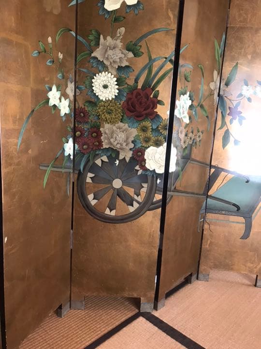 漆塗り絵　屏風