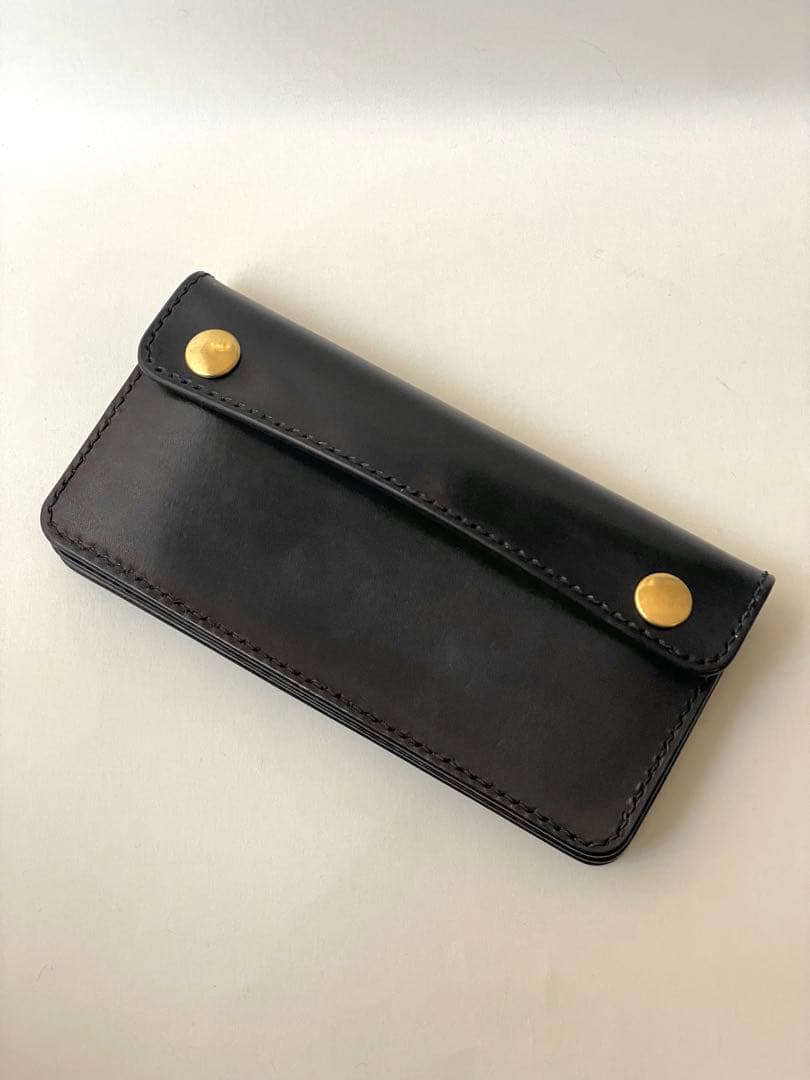 ロングトラッカーウォレット｜三層タイプ｜本革（牛革）ヌメ革 ×手縫い ×真鍮金具