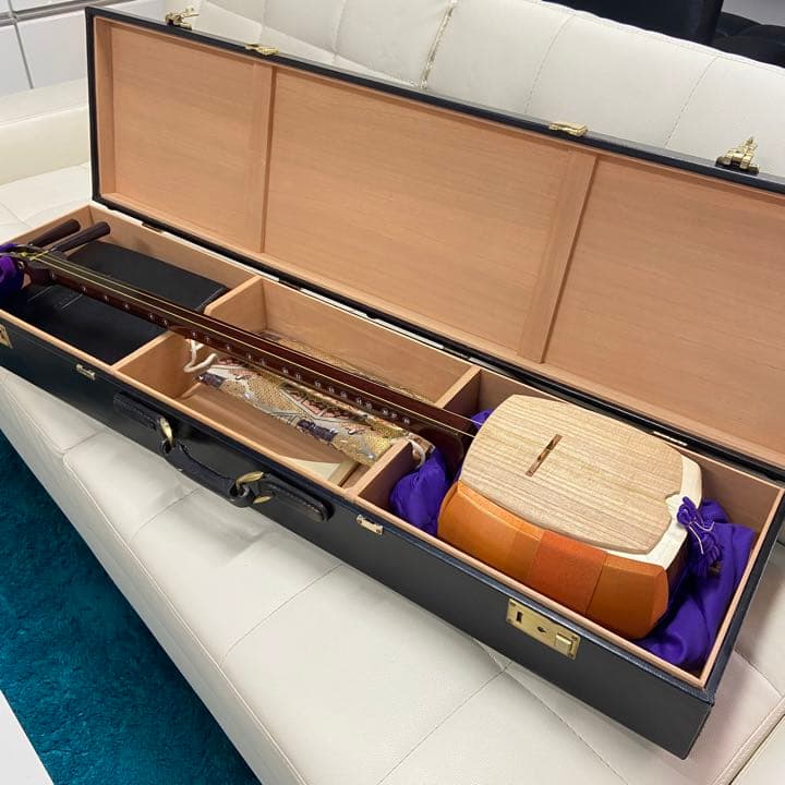 【高級】三味線　金細　紅木　極上品　撥　地唄