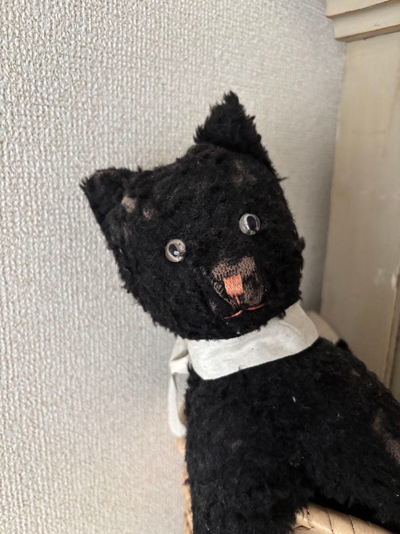 フランスアンティーク 黒猫 ぬいぐるみ ねこ くま テディベア