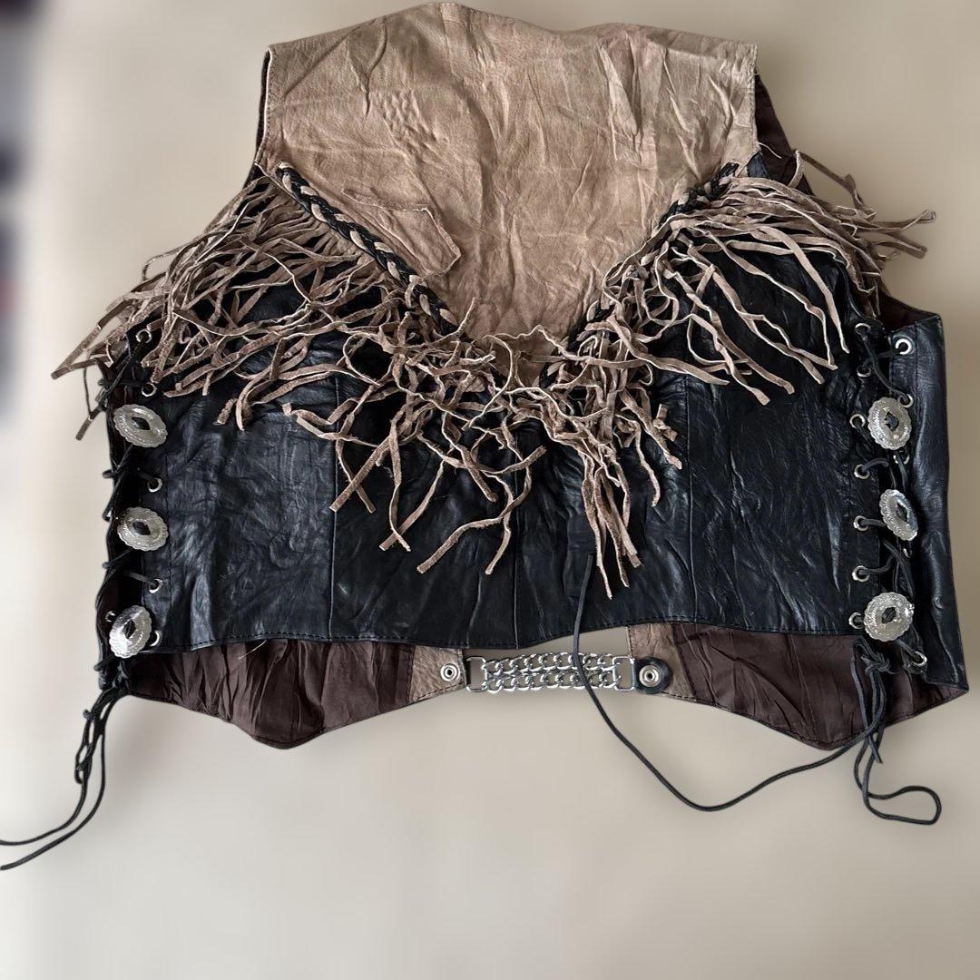 HUDSON LEATHER フリンジ レザージャケットＸＸＬ￼スナップボタン￼