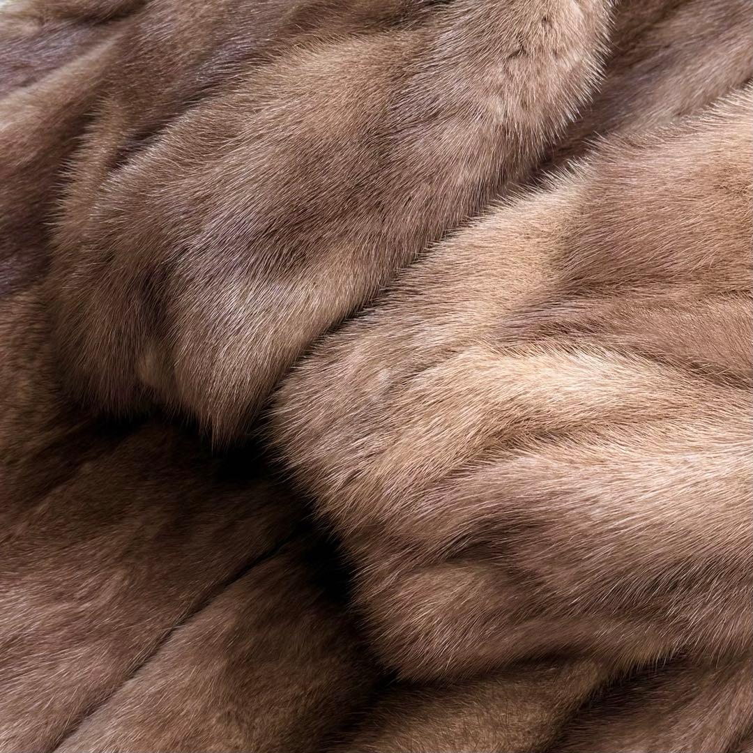 本毛皮☆デミバフミンク MINK ファーコート なめし柔らか◎ 毛艶◎ 11号