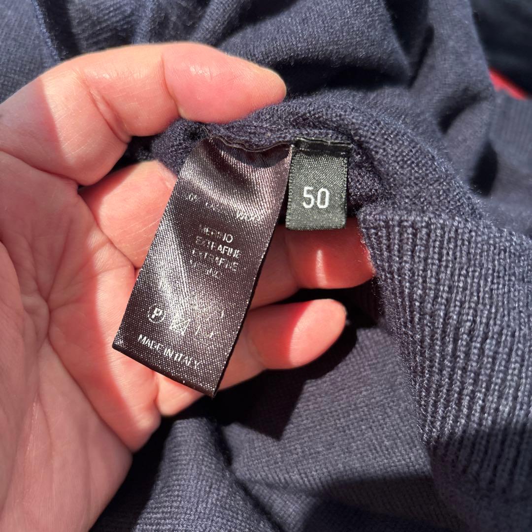 ロベルトコリーナ／モックネックニット／12ゲージ／ダークネイビー／50