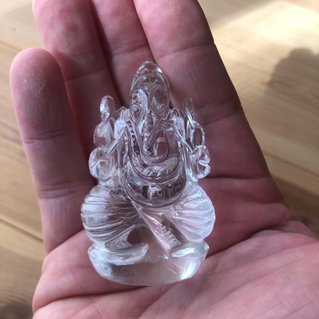 ヒマラヤ水晶　レア品　メルー水晶 ガネーシャ像