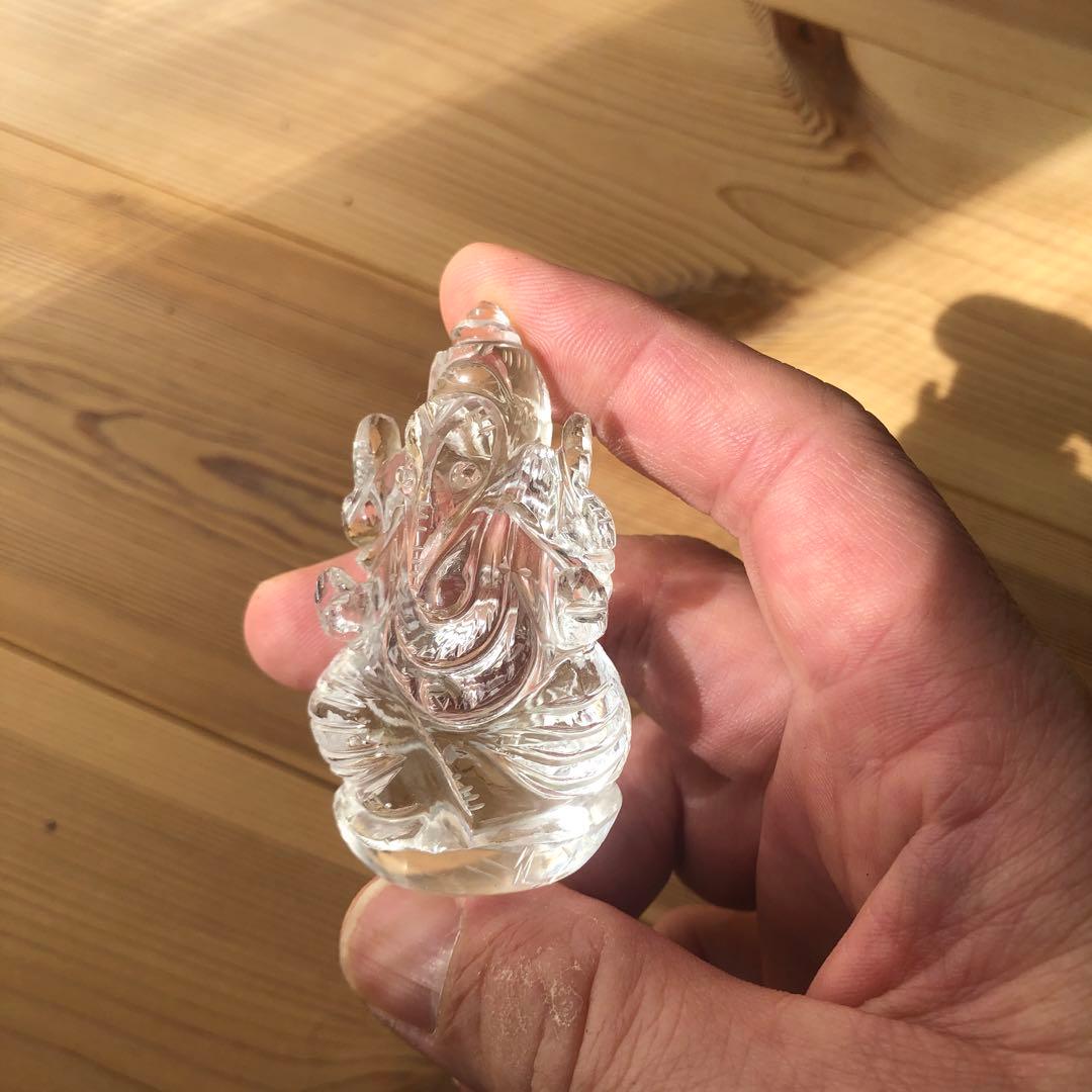 ヒマラヤ水晶　レア品　メルー水晶 ガネーシャ像