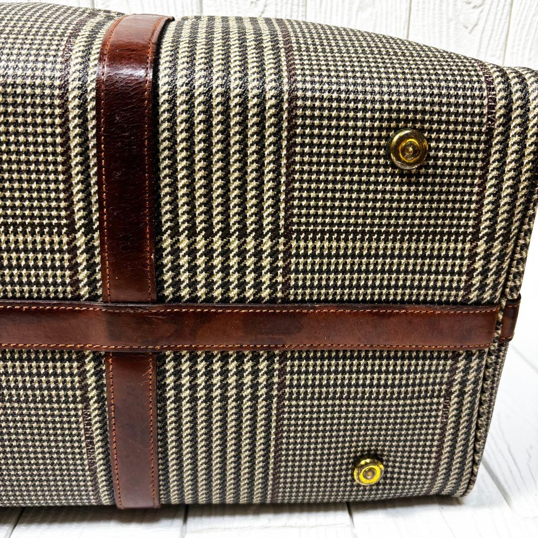 ポロラルフローレン 千鳥格子 ボストンバッグ 2way PVC レザー　大容量