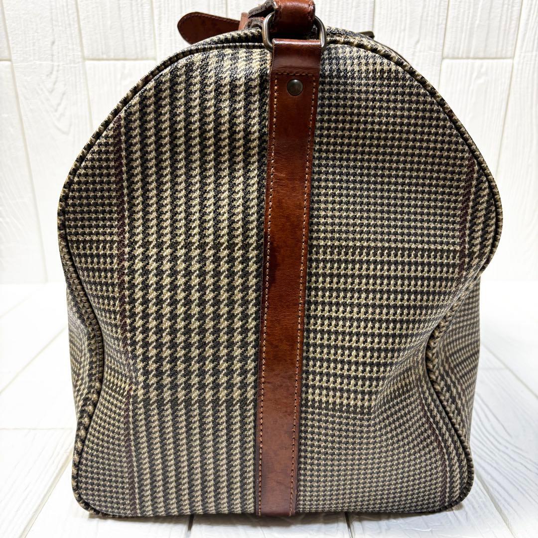 ポロラルフローレン 千鳥格子 ボストンバッグ 2way PVC レザー　大容量